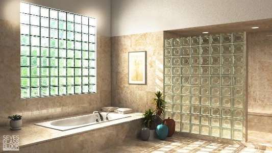Glass Block in Bathroom & Window